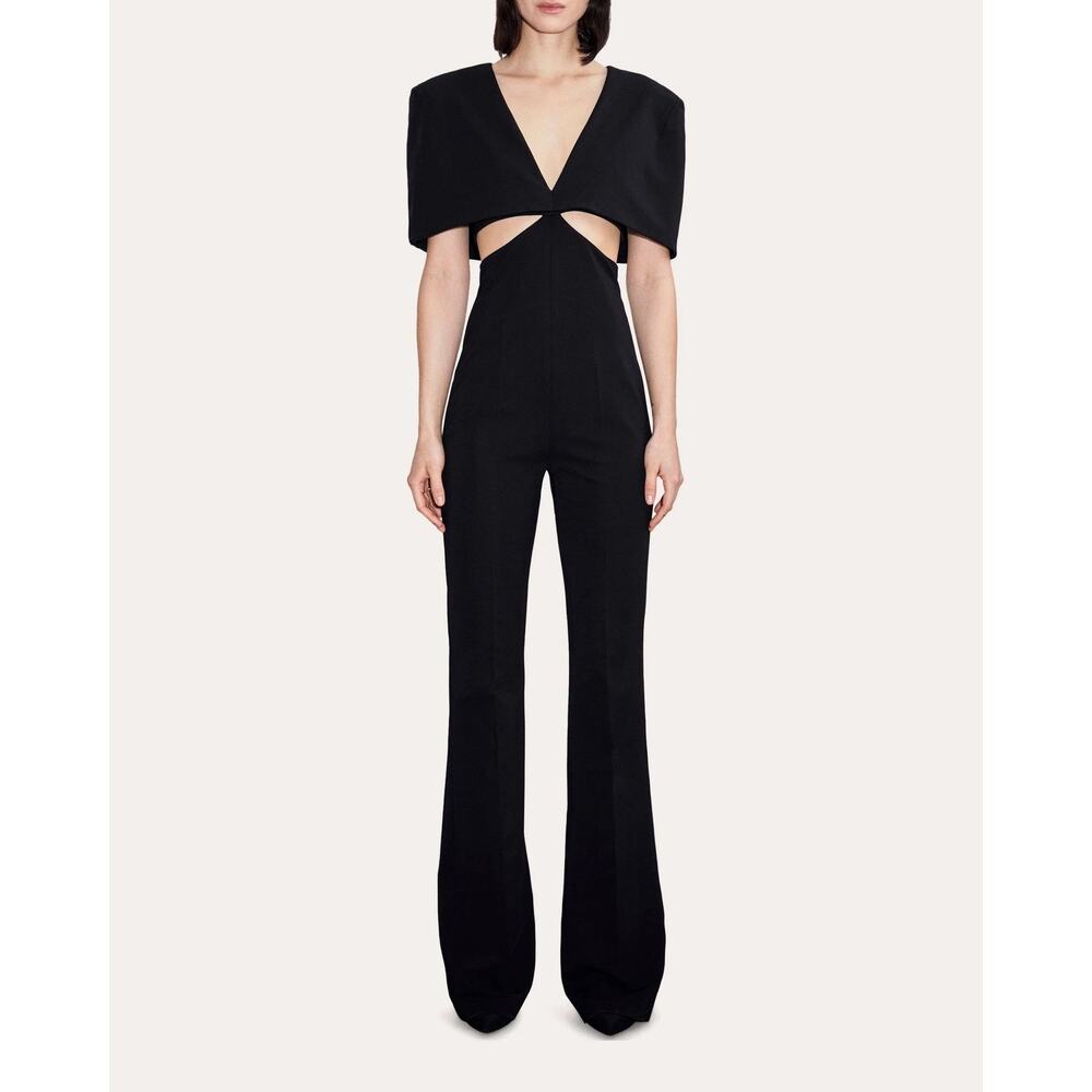 Et‎ Ochs Conner Black Capelet Wide Leg Cut Out Jumpsuit Size 0